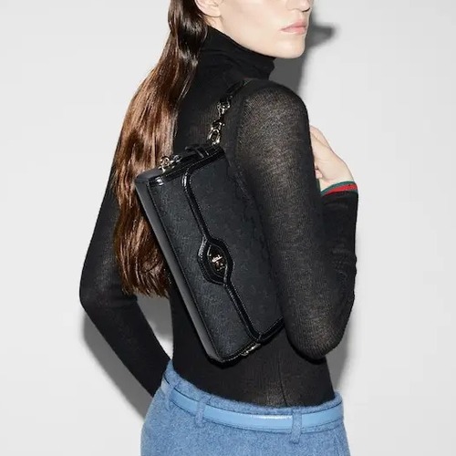 Gucci GG Supreme Canvas Leather Shoulder Bag 구찌 786027 GG 수프림 캔버스 레더 숄더백 26cm