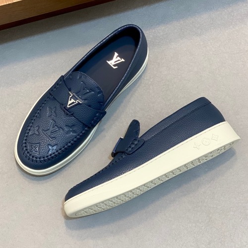 Louis Vuitton Monogram Logo Leather Mesh White Sneakers 루이비통 모노그램 로고 레더 메쉬 네이비 스니커즈