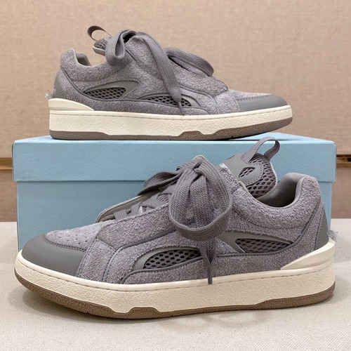Lanvin Trainer Leather Suede Textile Colorblock Sneakers 랑방 트레이너 레더 스웨이드 텍스타일 컬러블록 스니커즈 그레이