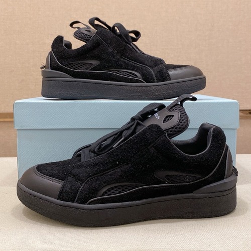 Lanvin Trainer Leather Suede Textile Colorblock Sneakers 랑방 트레이너 레더 스웨이드 텍스타일 컬러블록 스니커즈 블랙