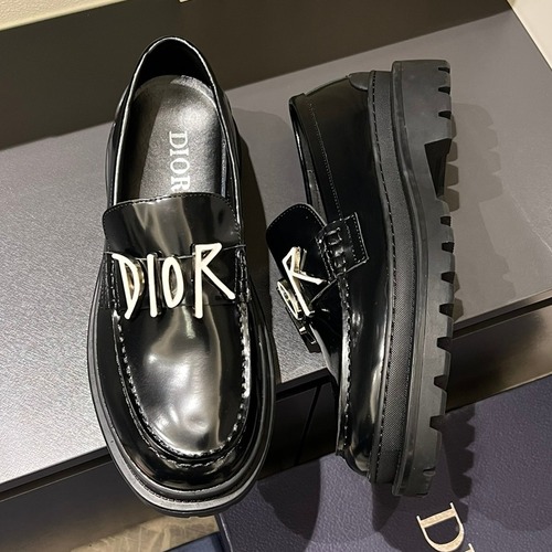 Dior And Shawn Stussy Smooth Calfskin Leather Black Loafer 디올 앤 숀 스투시 스무드 송아지 가죽 블랙 로퍼