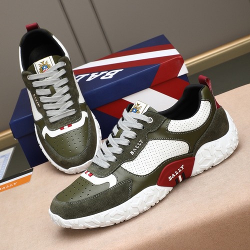 Bally Calfskin Leather Lace-up Casual Sneakers 파텍필립 발리 송아지 가죽 레이스업 캐주얼 스니커즈 카키