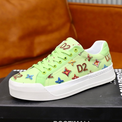 Dsquared2 3D Printed Multicolor 디스퀘어드2  프린팅 멀티컬러 카무플라주 레더 스니커 라임