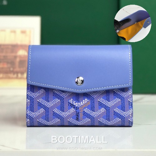 Goyard Saint-Gabriel Goyardine Canvas Calfskin Leather Wallet 고야드 생가브리엘 고야딘 캔버스 카프스킨 레더 장지갑 12cm