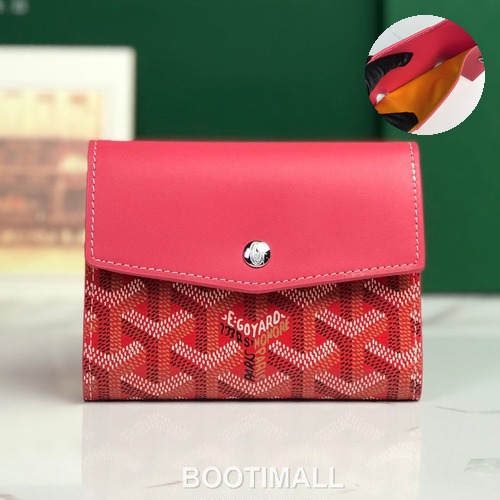 Goyard Saint-Gabriel Goyardine Canvas Calfskin Leather Wallet 고야드 생가브리엘 고야딘 캔버스 카프스킨 레더 장지갑 12cm