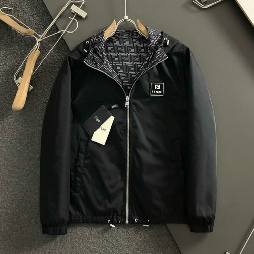 Fendi Double F Logo Reversible Hooded Jacket Black 펜디 더블 F 로고 리버서블 후드 자켓 블랙 