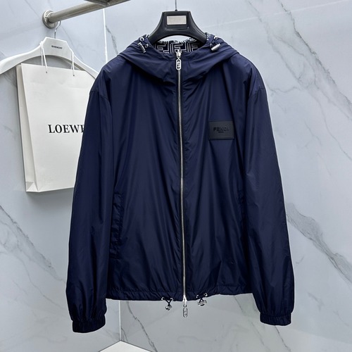 Fendi Reversible Hooded Jacket Blue 펜디 리버서블 후드 집업 자켓 블랙