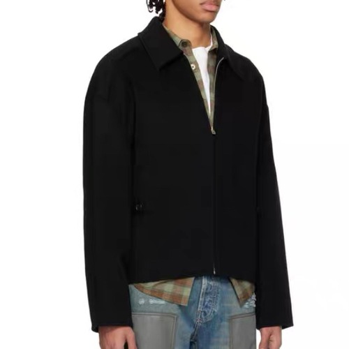 Acne Studios Cashmere Wool Collar Zip Jacket Black 아크네 스튜디오 캐시미어 울 칼라 집업 자켓 블랙 60065