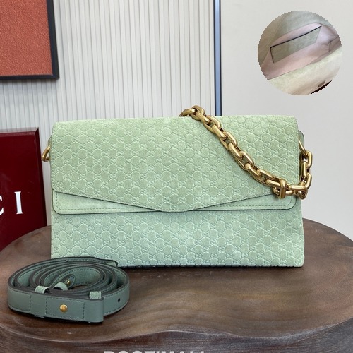 Gucci GG Marmont Matelassé Top Handle Bag GG 구찌 GG 마몽 마틀라쎄 체인숄더 857622 GG 벨벳 & 엠보싱 레더 민트 28cm