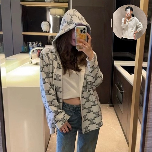 Celine Reversible Hooded Jacket Fabric Blend 셀린느 리버서블 후드 자켓 패브릭 블렌드 화이트 자켓