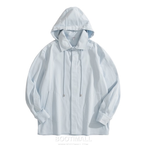 Loewe Hooded Cotton Shirt Cotton Blue 로에베 후드 코튼 셔츠 코튼 블루 46, 48, 50, 52