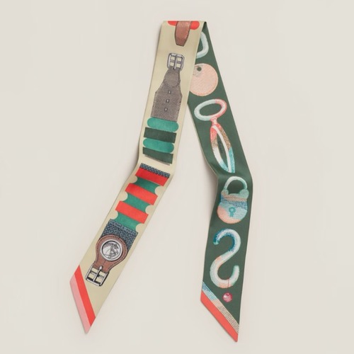 Hermes Twilly Silk Scarf Twill Silk Black 에르메스 트윌리 실크 스카프 실크 트윌 블랙 120cm