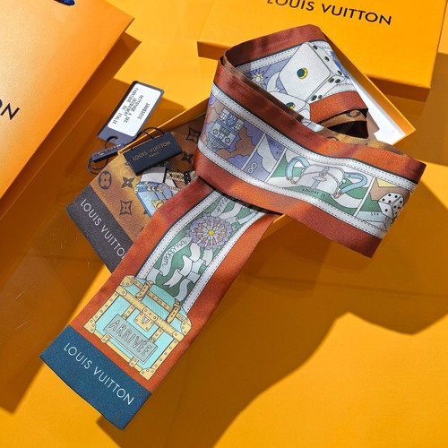 Hermes Journey Headband Mulberry Silk Brown Twilly Scarf 에르메스 저니 헤드밴드 뽕나무 실크 브라운 트윌리 스카프 120cm