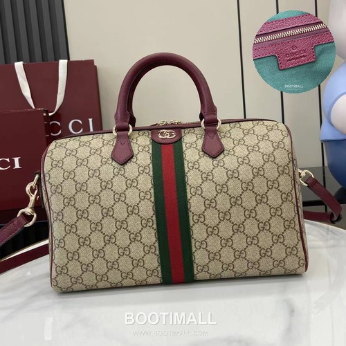 Gucci Ophidia Tote GG Canvas, Leather Trim Brown Tote Bag 구찌 오피디아 토트백 836824 GG 캔버스, 가죽 트리밍 브라운 31cm