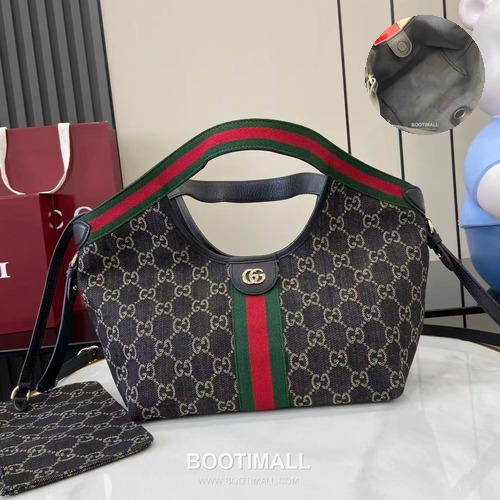 Gucci Giglio Small Tote GG Denim Black Tote Bag 구찌 질리오 스몰 토트백 860845 GG 데님 블랙 25cm
