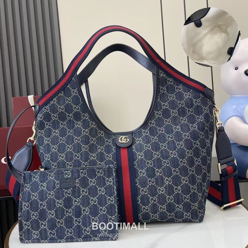 Gucci Giglio Tote Bag GG Denim Black 구찌 질리오 라지 토트백 853972 GG 데님 GG 데님 블랙 50cm
