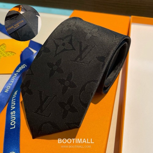 Louis Vuitton Diamonds V Tie Silk Jacquard Black 루이비통 다이아몬즈 V 넥타이 실크 자카드 블랙