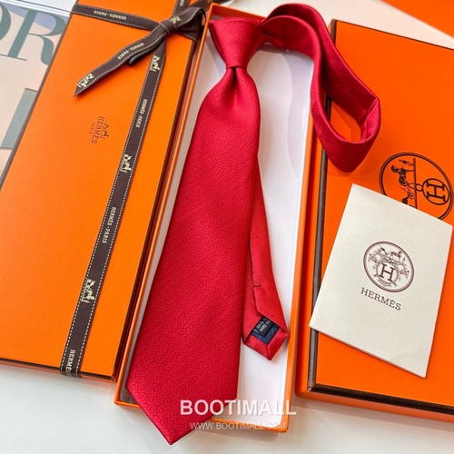 Hermes Men's Tie Silk Twill Black 에르메스 남성 넥타이 실크 트윌 블랙