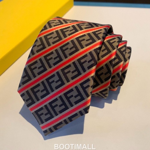Fendi FF Jacquard Tie Silk Black 펜디 FF 자카드 넥타이 실크 블랙