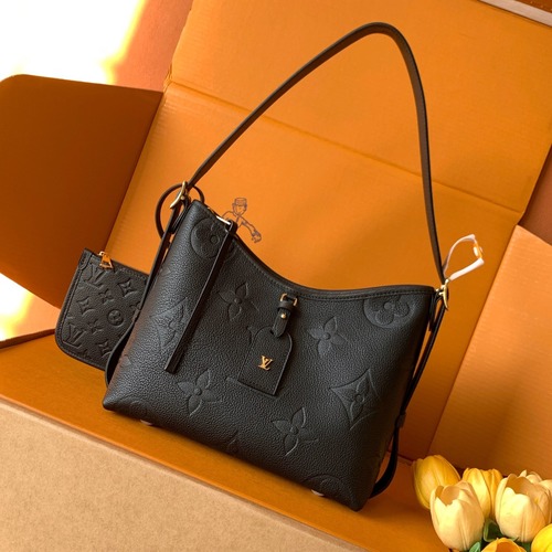 Louis Vuitton CarryAll PM Monogram Empreinte Black Handbag 루이비통 캐리올 PM 모노그램 앙프렌트 블랙 핸드백 29cm