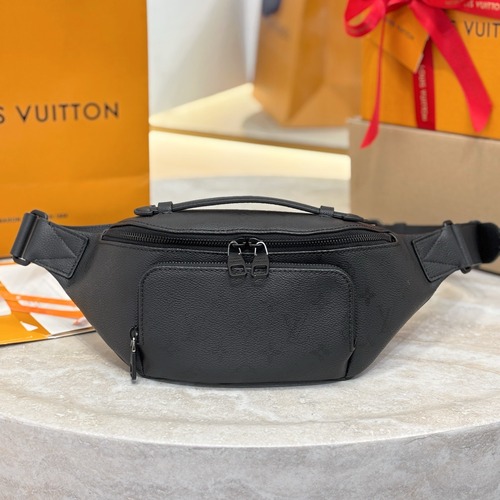 Louis Vuitton Rush Waist Bag Monogram Midnight Black 루이비통 러시 웨이스트백 모노그램 미드나잇 블랙 30cm