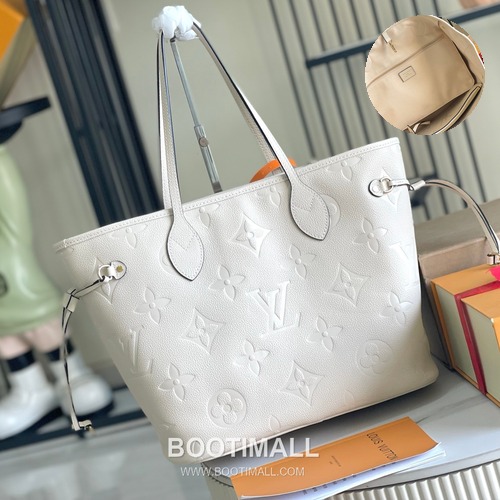 Louis Vuitton Neverfull MM Monogram Empreinte White 루이비통 네버풀 MM 모노그램 앙프렝뜨 화이트 32cm