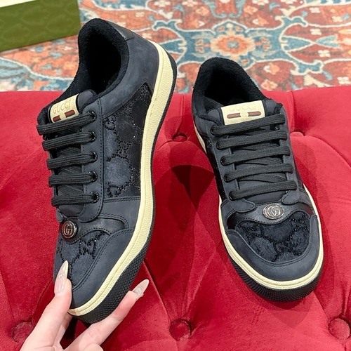 Gucci Screener GG Crystal Sneaker Calfskin Beige 구찌 스크리너 GG 크리스탈 스니커즈 카프스킨 베이지 여성용