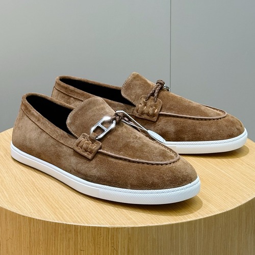 Hermes Like Loafer Calfskin Leather, Canvas Brown 에르메스 라이크 로퍼 송아지가죽, 캔버스 브라운