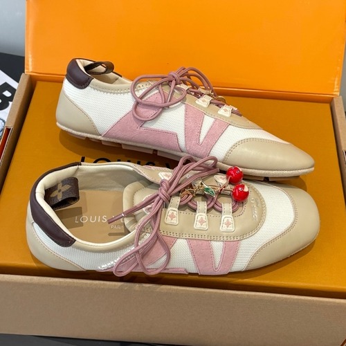 Louis Vuitton Sneakerina Ballet Trainer Calfskin Suede Pink Sneakers 루이비통 스니커리나 발레 트레이너 송아지 가죽 스웨이드 핑크 스니커즈
