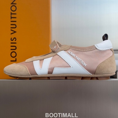 Louis Vuitton Sneakerina Ballet Sneaker Suede Calfskin Leather Brown Sneakers 루이비통 스니케리나 발레 스니커즈 스웨이드 송아지 가죽 브라운 굽높이약 1.5cm