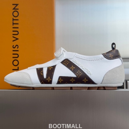 Louis Vuitton Sneakerina Ballet Sneaker Suede Calfskin Leather Brown Sneakers 루이비통 스니케리나 발레 스니커즈 스웨이드 송아지 가죽 브라운 굽높이약 1.5cm