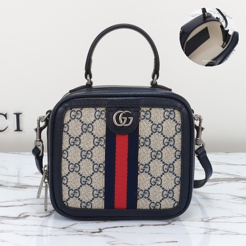 Gucci Classic Tote Calfskin Leather Blue Tote Bag 구찌 클래식 토트 송아지가죽 블루 토트백 17cm
