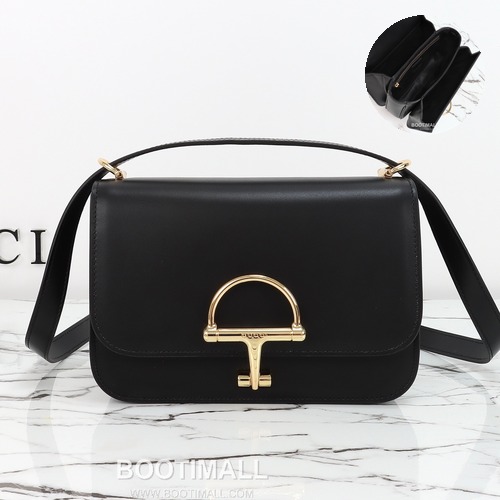 Gucci Crossbody Bag Calfskin Black 구찌 크로스바디 백 송아지 가죽 블랙 22.5cm