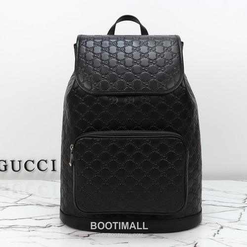 Gucci GG Embossed Backpack Leather Black 구찌 GG 엠보스 백팩 가죽 블랙 42cm