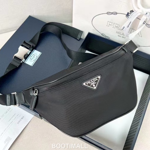 Prada Triangle Logo Nylon Black Belt 프라다 삼각 로고 나일론 블랙 벨트