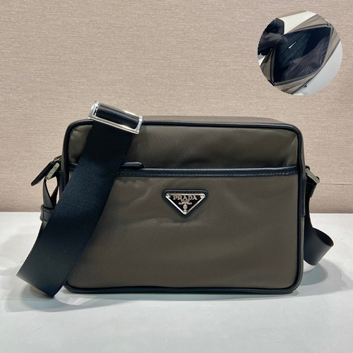 Prada Nylon Bag Nylon with Saffiano Leather Trim New Color Crossbody Bag 프라다 2VH048 나일론 백 나일론 + 사피아노 가죽 트리밍 신상 컬러 크로스백 23cm