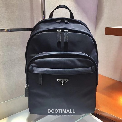 Prada Backpack Nylon, Saffiano Leather Trim Black 프라다 2VZ048 백팩 나일론, 사피아노 가죽 트리밍 블랙 43.5cm