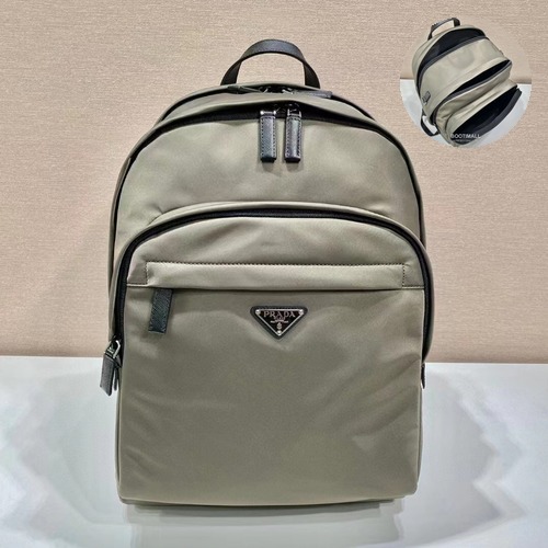 Prada Backpack Nylon, Saffiano Leather Trim Black 프라다 2VZ048 백팩 나일론, 사피아노 가죽 트리밍 블랙 43.5cm