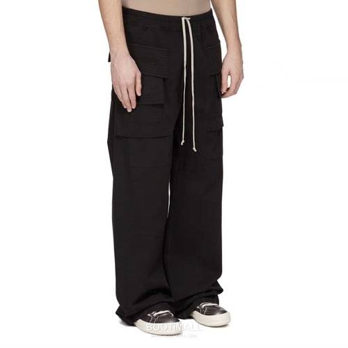 Rick Owens Waxed Pocket Pants Denim, Stretch Fabric Black 릭 오웬스 왁스드 포켓 팬츠 데님, 스트레치 원단 블랙