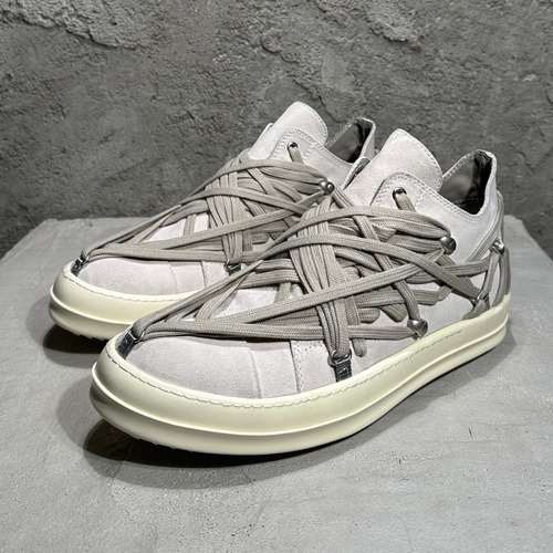 Rick Owens Lace-Up Low Sneakers Suede Cowhide Black 릭오웬스 레이스업 로우 스니커즈 스웨이드 소가죽 블랙