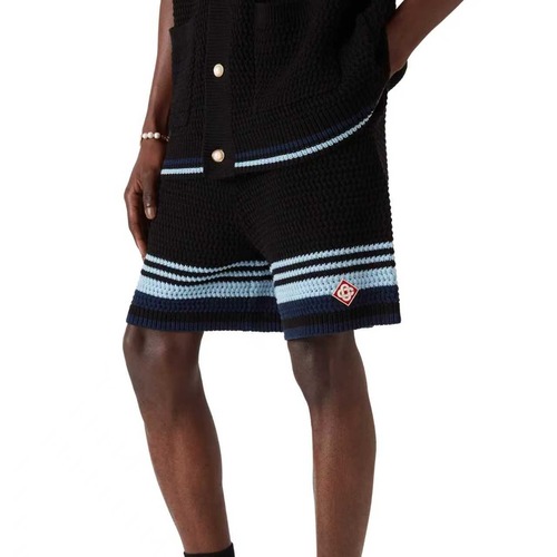 Casablanca Woven Stripe Shorts Cotton White 카사블랑카 우븐 스트라이프 쇼츠 코튼 화이트