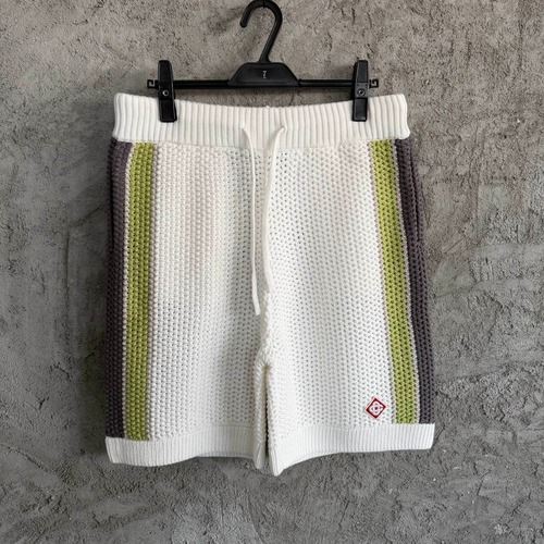 Casablanca Woven Stripe Shorts Cotton White 카사블랑카 위븐 스트라이프 쇼츠 코튼 화이트