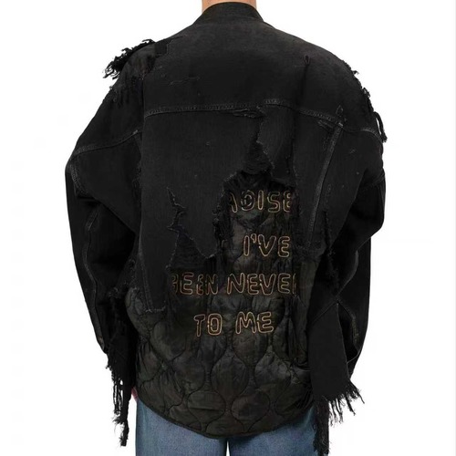 Maison Mihara Yasuhiro Layered Denim Jacket Denim Black 메종 미하라 야스히로 레이어드 데님 자켓 데님 블랙