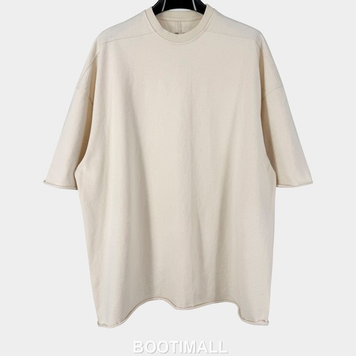 Rick Owens Rolled Hem T-Shirt Cotton Black 릭오웬스 롤드 헴 티셔츠 코튼 베이지