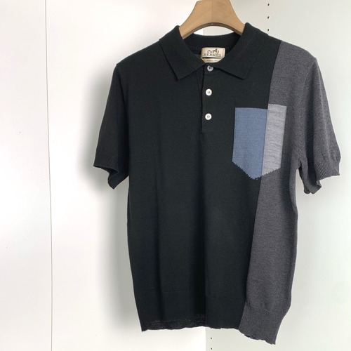 Hermes Colorblock Knit Polo Knitted Cotton Black 에르메스 컬러블록 니트 폴로 니트 코튼 블랙