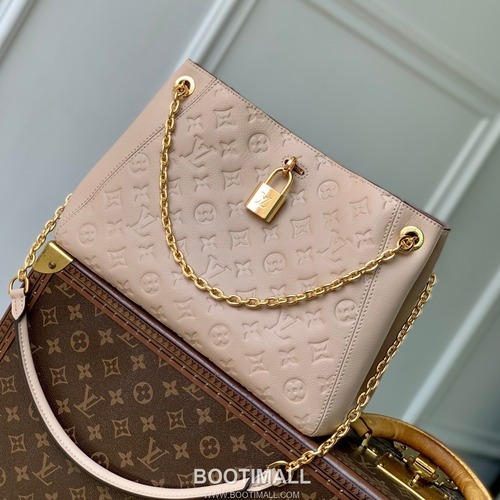 Louis Vuitton Anytime PM Monogram Empreinte Leather Straw White Handbag 루이비통 애니타임 PM M14569 모노그램 앙프렝뜨 레더 샌드 화이트 핸드백 34cm