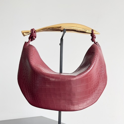 BotBottega Veneta Sardine Croc-Embossed Large cowhide Leather 보테가베네타 사딘 크로커다일 엠보싱 라지 소가죽 버건디 숄더백 36cm