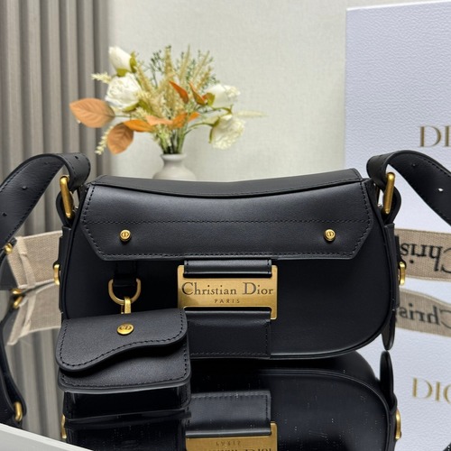 Dior Streetchic Small Smooth Calfskin Black Shoulder Bag 디올 스트리트시크 스몰 3913 스무스 카프스킨 블랙 숄더백 24cm