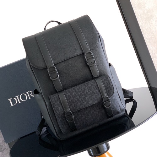 Dior Daily Flap CD Grained Cowhide Leather Black Backpack 디올 데일리 플랩 CD 1ESBA246YNU 그레인드 소가죽 블랙 백팩 41cm