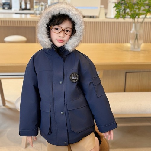 Balenciaga Navy Fur Trim Down Parka Down Navy 발렌시아가 네이비 퍼 트림 다운 파카 다운 네이비